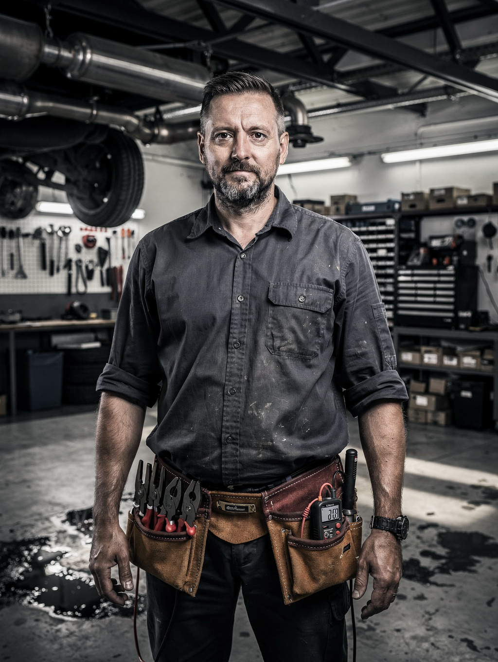 Marcus Thorne, master plumber inspecting a pipe system